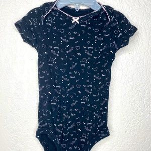 Carters baby girl black onesie